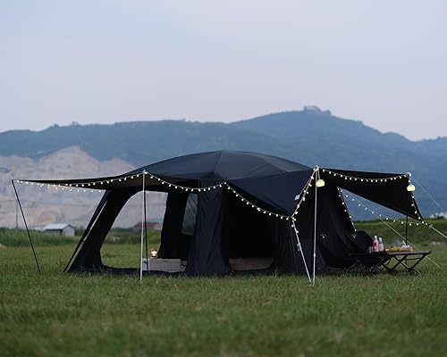 Miniatura 4 de Vidalido Tienda de campaña para 8 a 10 personas con 3 puertas y 2 habitaciones, tienda de campaña familiar grande, de doble capa, impermeable,