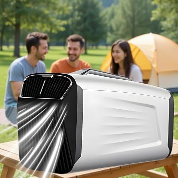 New Camping Air Conditioner 420W, 1800W 6000 BTU New Portable Tent Air Conditioner, Cooling, Fan, Dehumidify, Sleep 4-In-1 Modes, Up to 10 /107 sq ft, All-in-One Climate Control