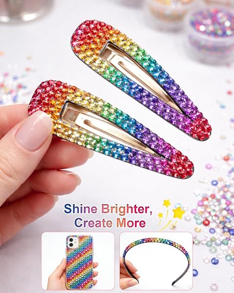 Vinuwu 24 Couleurs Strass, 30000+Pcs 3mm Flatback Bedazzling Kit avec Pince et Stylo, AB Strass a Coller DIY pour Ongles Deco Nail Art Vêtements Chaussures (Colle requise, non incluse) - 5