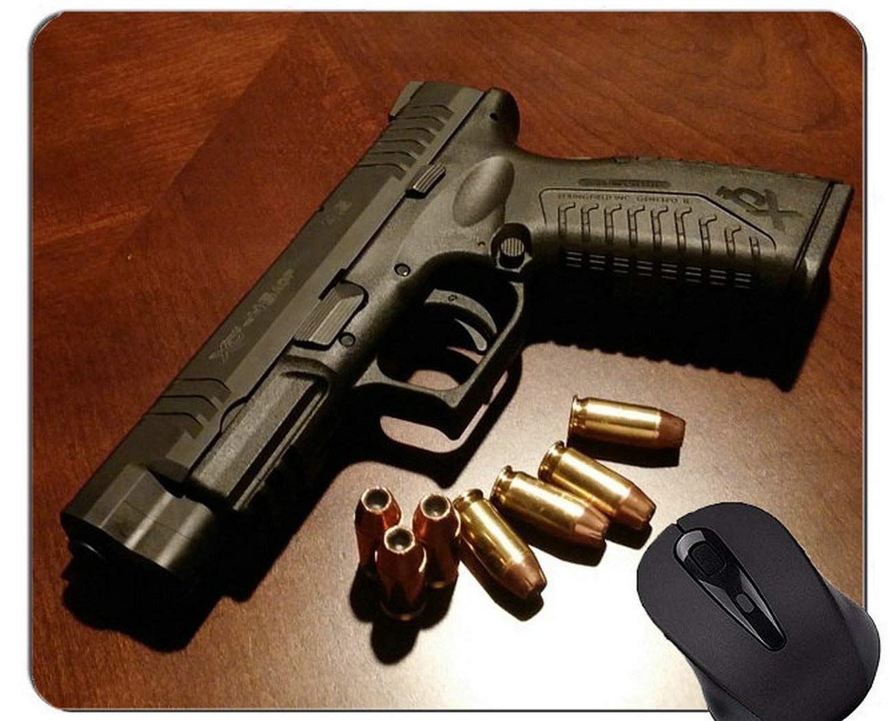 MIKKA Gaming Mouse Pad, Gun Control in America Handgun Mouse Pads-13658