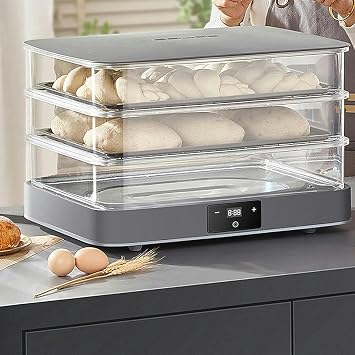 40L Bread Fermentation Box 3 Layers Removable Electric Dough Fermentation Machine for Home Use, Large Size Internal Cavity 450mm X 330mm, Adjustable Temperature + Tie