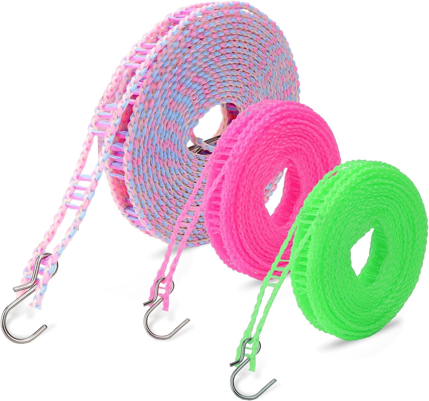 MAPPERZ Windproof Anti-Slip Clothes Washing Line Drying Nylon Rope with Hooks/Nylon Clothesline Rope/Cloth Drying Rope/Rope for Cloth Drying- 5 Meter (Multicolor (1) (B09XB7V5P3) Amazon Price History, Amazon Price Tracker