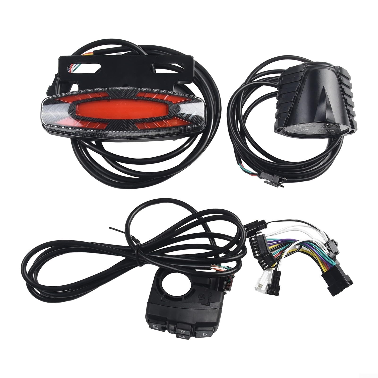 Juego de luces de bicicleta eléctrica de 36 V 48 V con señal de giro y función de freno para actualización de iluminación trasera delantera eléctrica