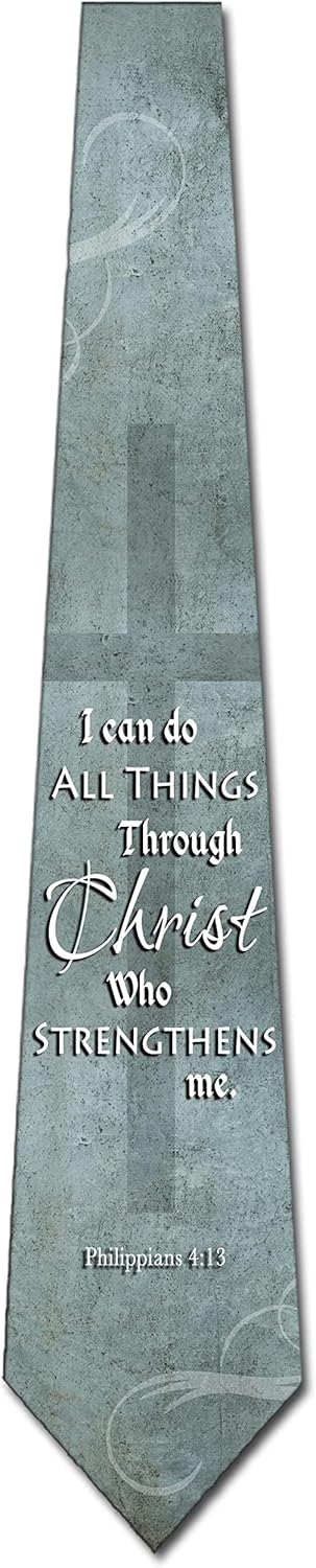 Three Rooker Christian Ties Mens Religious Necktie Philippians 4:13 Tie