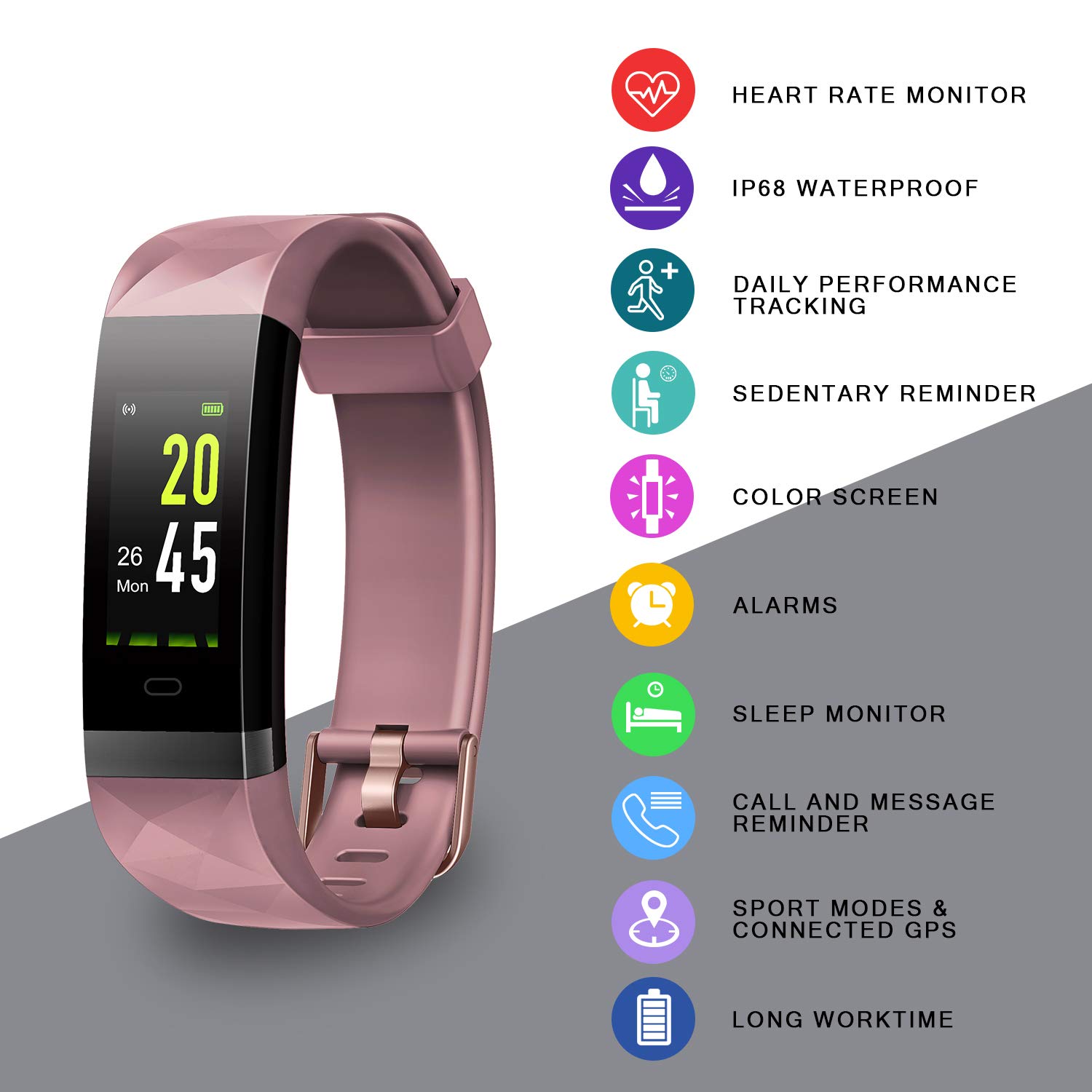 letsfit fitness tracker color screen