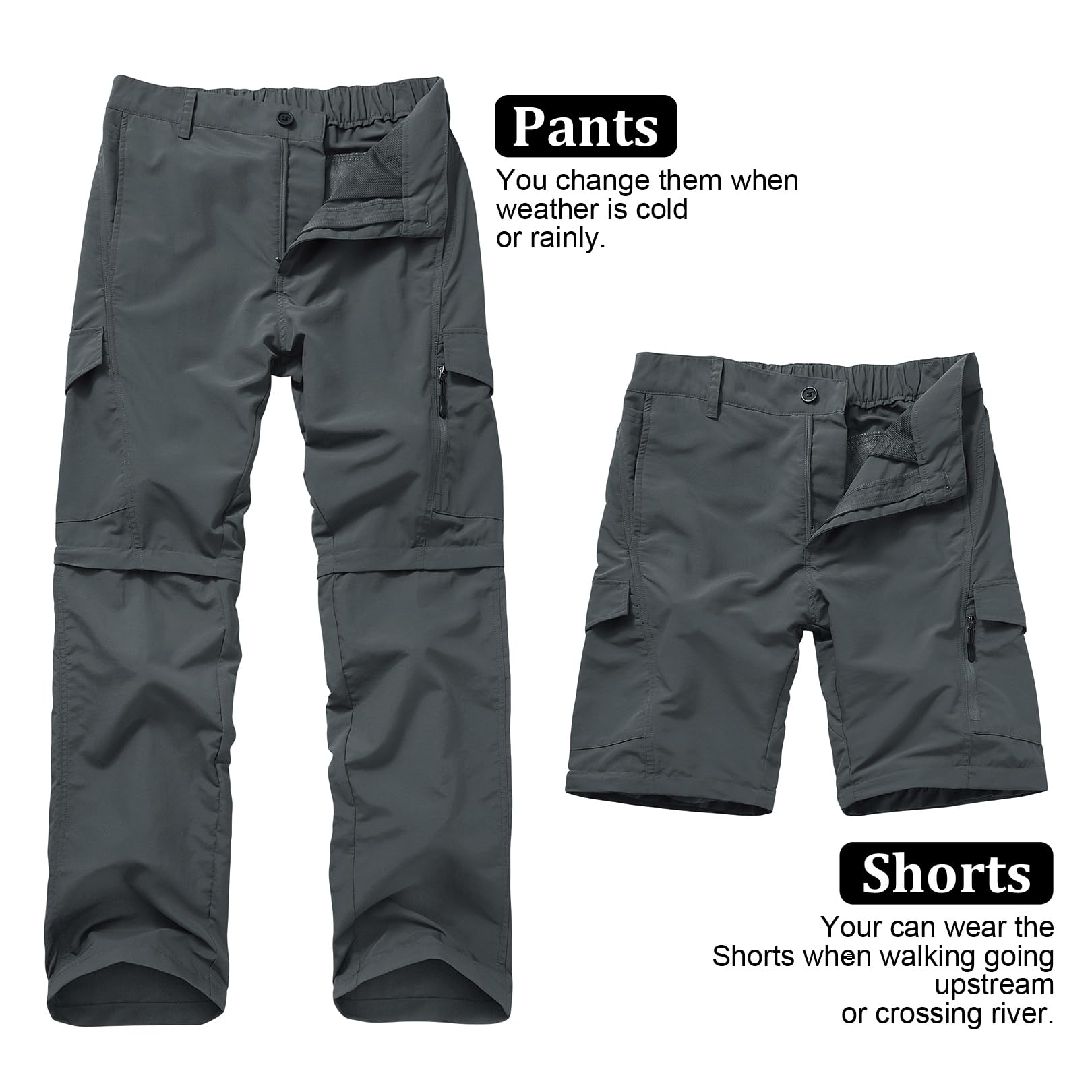 Jessie Kidden Cargo Pantalones para Senderismo para Hombre