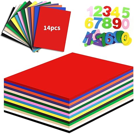Zzrywuty 14 Pack EVA Foam Sheets: Vibrant and Versatile Craft Essential