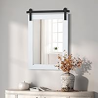 Vista 61 de COGOOD - Espejo de puerta de granja estilo granero - 41" x 26" Espejo de pared con marco de madera rústica para baño, sala de estar, decoración