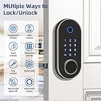 Vista 2 de Wifi Smart door Lock, Bluetooth Keyless Entry Door Lock with Touchscreen Keypad,Fingerprint Electronic Digital Front Door Lock,Keyless Entry Keypad