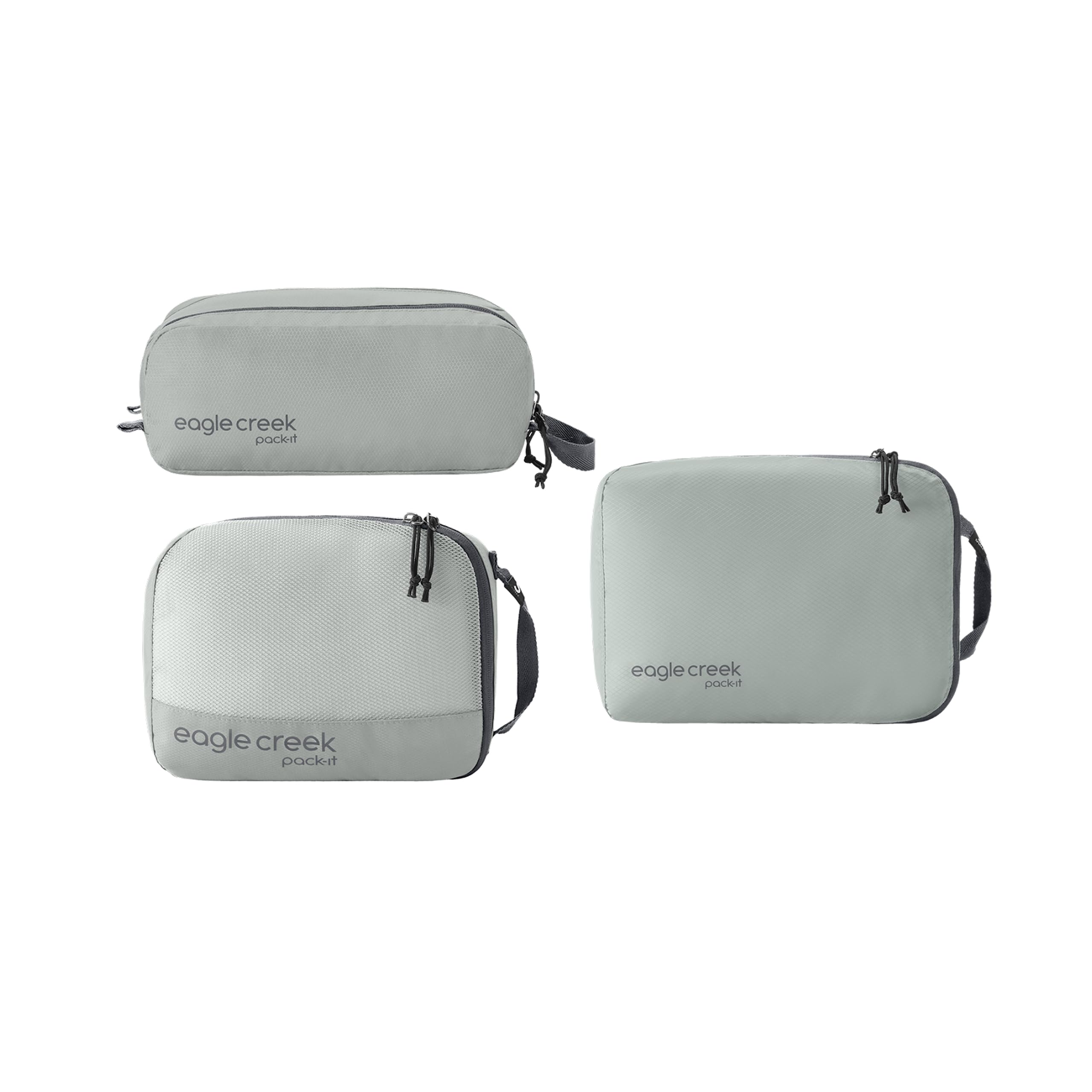 Pack-It Overnight Set - Includes M Isolate Clean/Dirty Cube, S Reveal Cube & Reveal Quick Trip - Durable Compression Packing to Maximize Luggage Space - Storm Grey