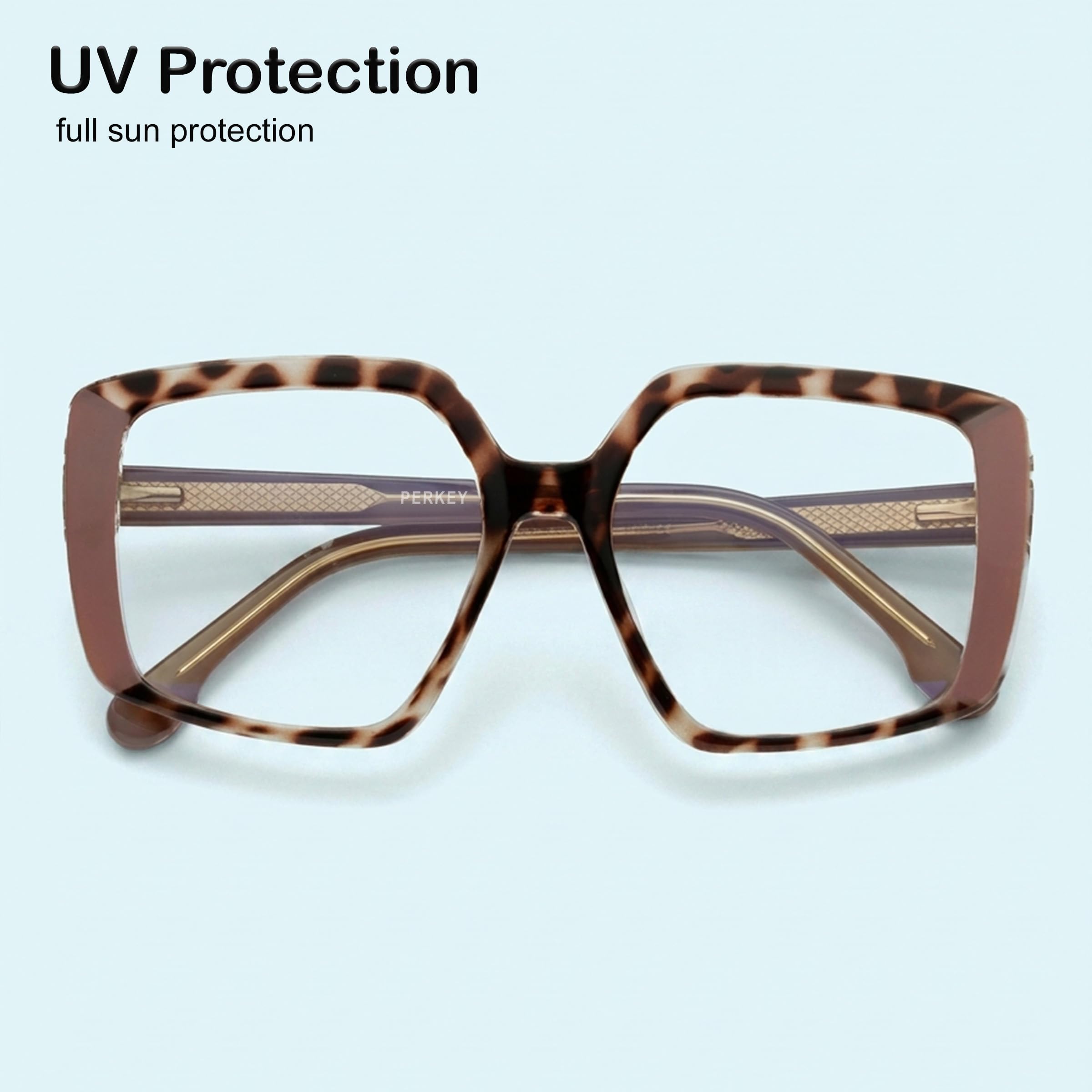 PERKEY Gafas cuadradas de corte azul con bloqueo de luz para computadora para hombres y mujeres
