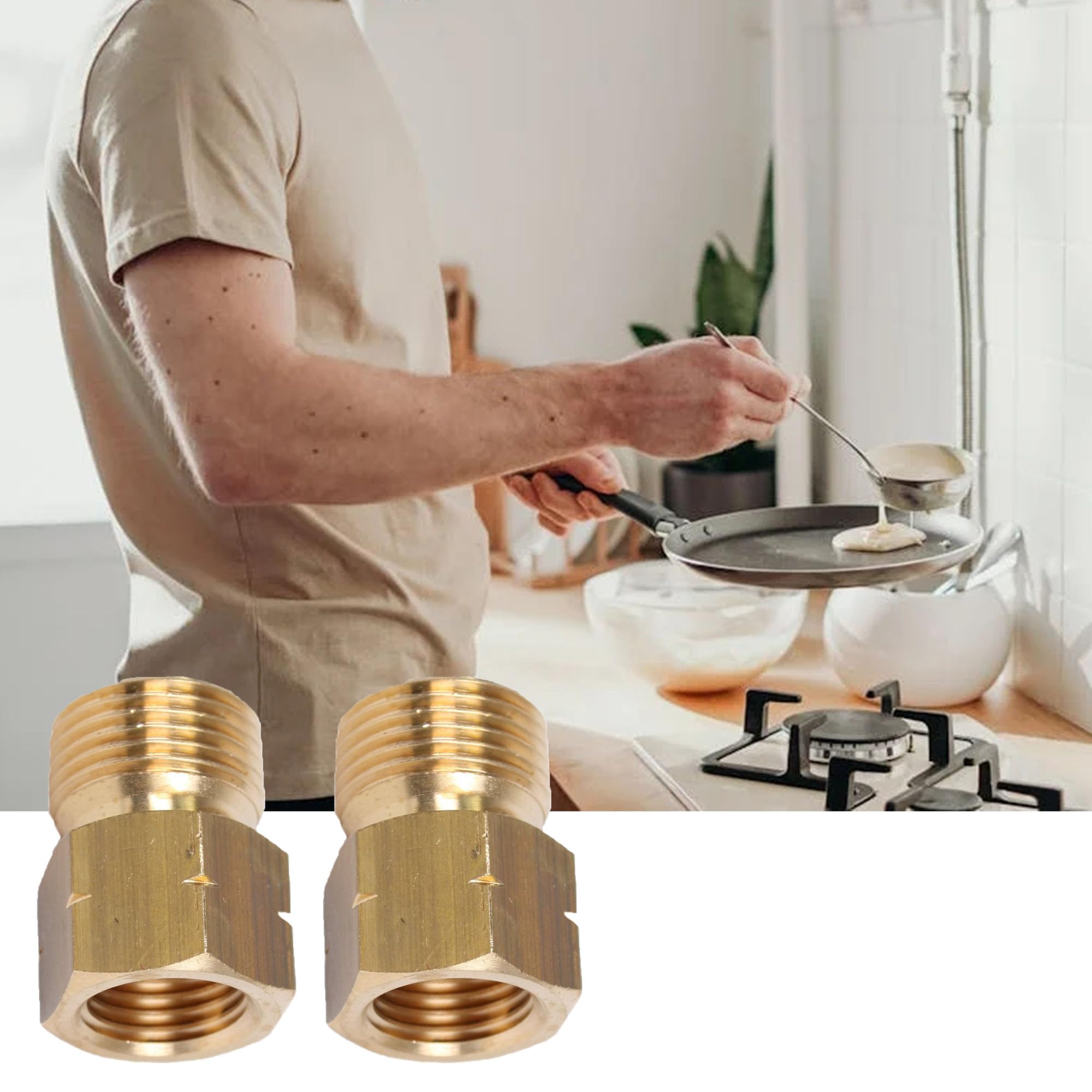 2 pcs Laiton Adaptateur De Gaz Pour Cuisinière à Gaz Set