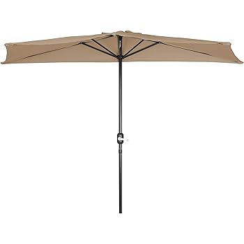 Amazon Com Blue Star Group Off The Wall Brella Sunbrella Half Umbrella 7 5 Width Black Patio Umbrellas Garden Outdoor