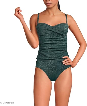 Lands' End Women's Bandeau Tankini Swimsuit Top