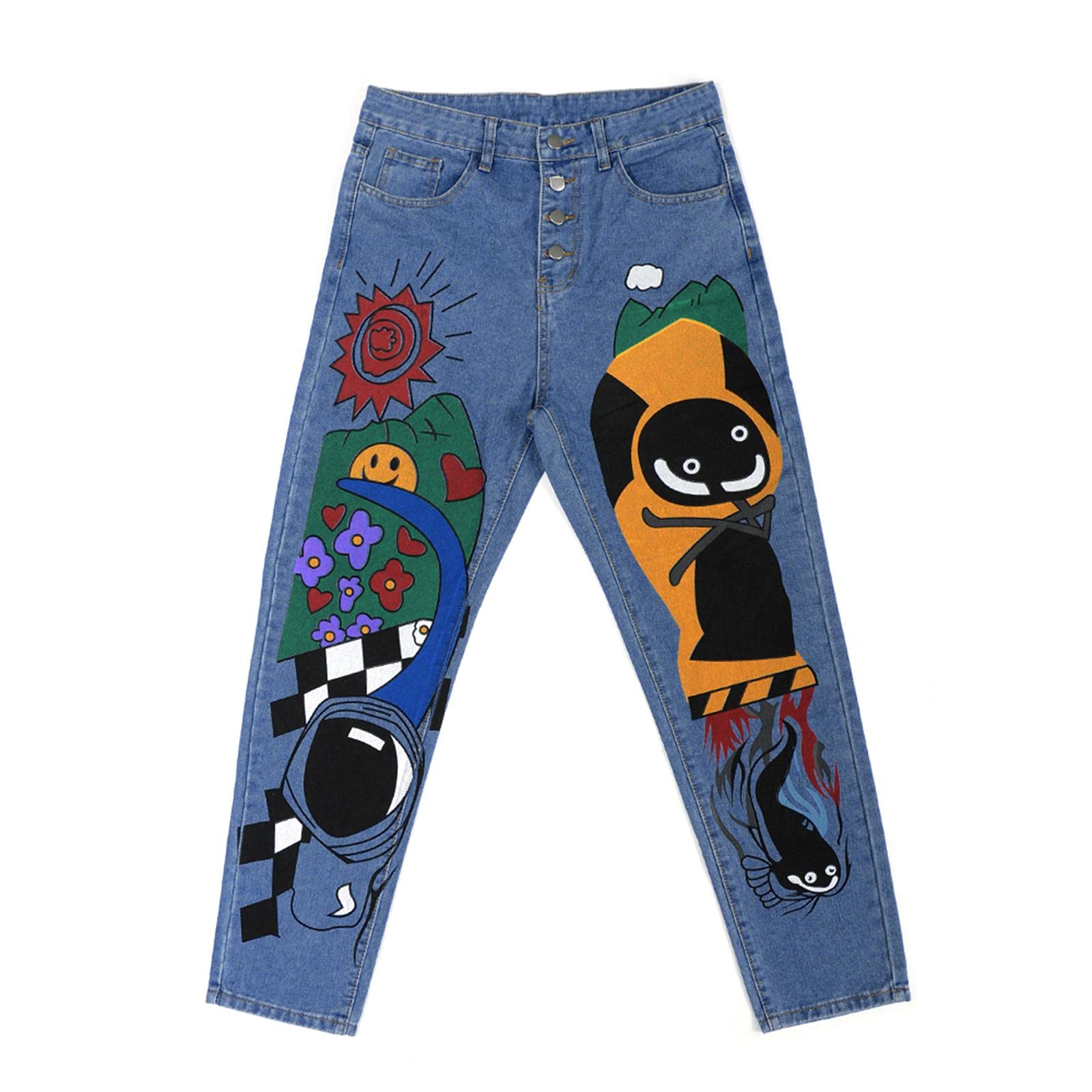 UKKO Jeans da Donna Pantaloni da Donna con Jeans Stampati da Donna