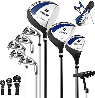 Costway Complete Golf Set, Includes 460cc Alloy Driver, 6#, 7#, 8#, 9# & P Irons, Free Putter, Stand Bag, Perfect Golf Clu...