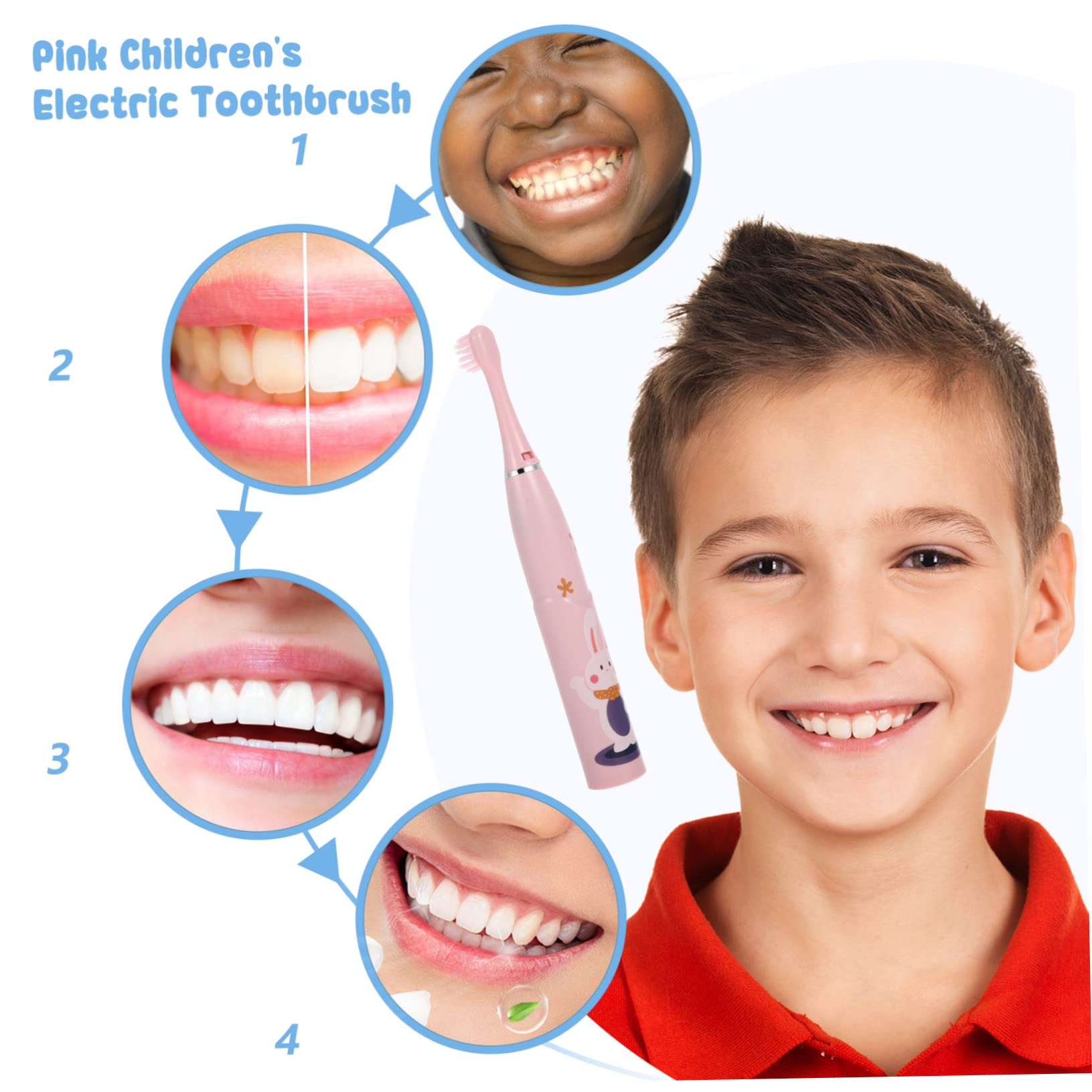 COLLBATH 3 Set spazzolino elettrico per bambini spazzolino da denti per bambini spazzolino per per l'igiene orale spazzolino elettrico portatile ricaricabile