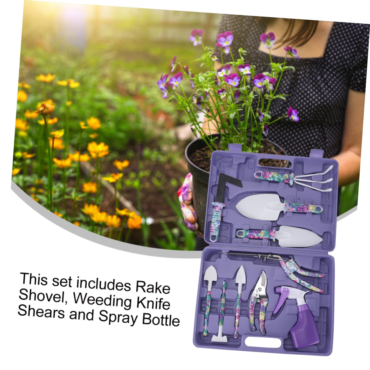 HEMOTON 10pièces Outils De Jardinage avec Râteau Cisaille Pelle Kit De Jardinage Robuste pour Travaux De Et Soulevage De Plantes
