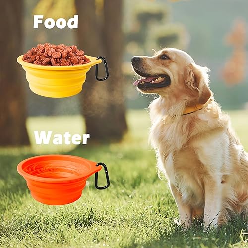 Miniatura 5 de PetBonus 2-Pack Silicone Collapsible Dog Bowls and Dog Collar Safety Clip