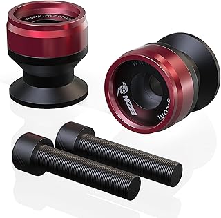 MZS 8MM Swingarm Spools Sliders Stand Universal M8 Red Compatible with CBR 600 F2 F3 F4 F4i CBR600RR CBR1000RR GSXR600 GSXR750 GSXR1000 GSXS750 SV650 ZX6R ZX10R Z650 Z900 Z1000 EX400 Daytona