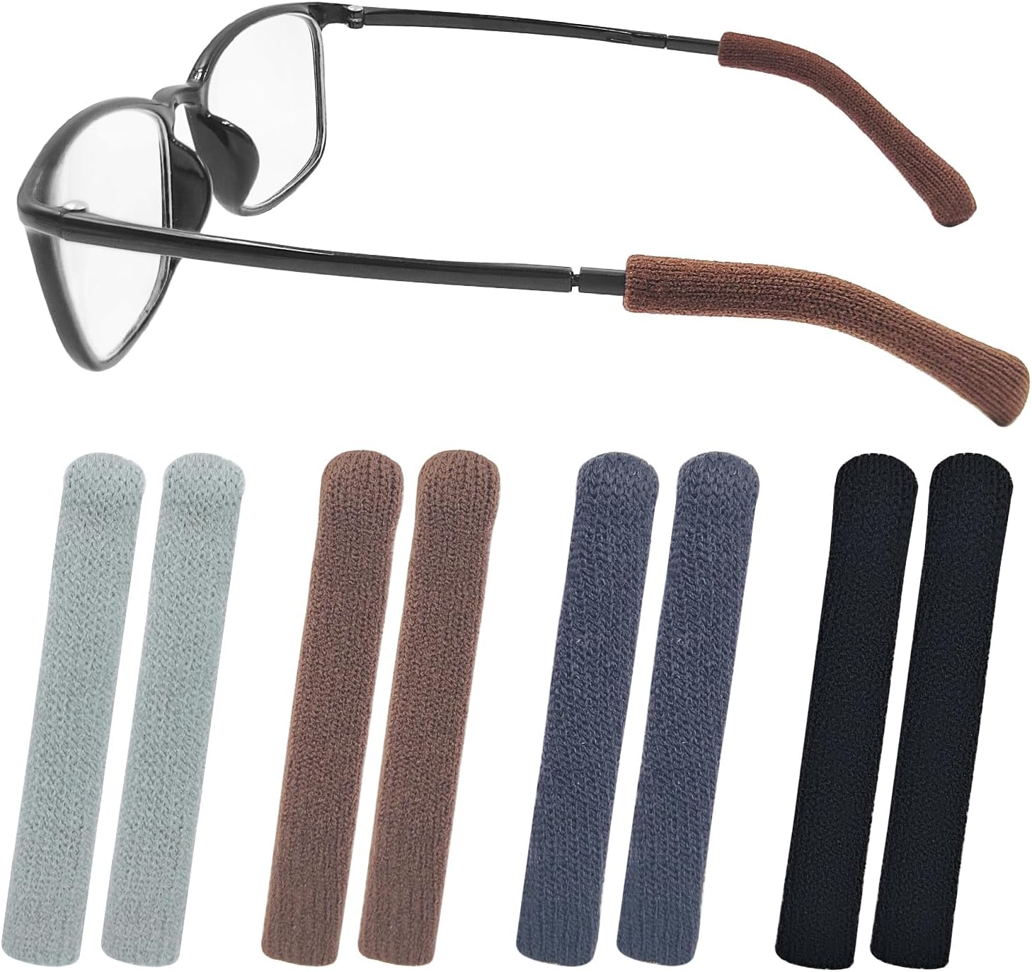 CKANDAY 4 Pairs Soft Cotton Glasses Ear Cushion AntiSlip