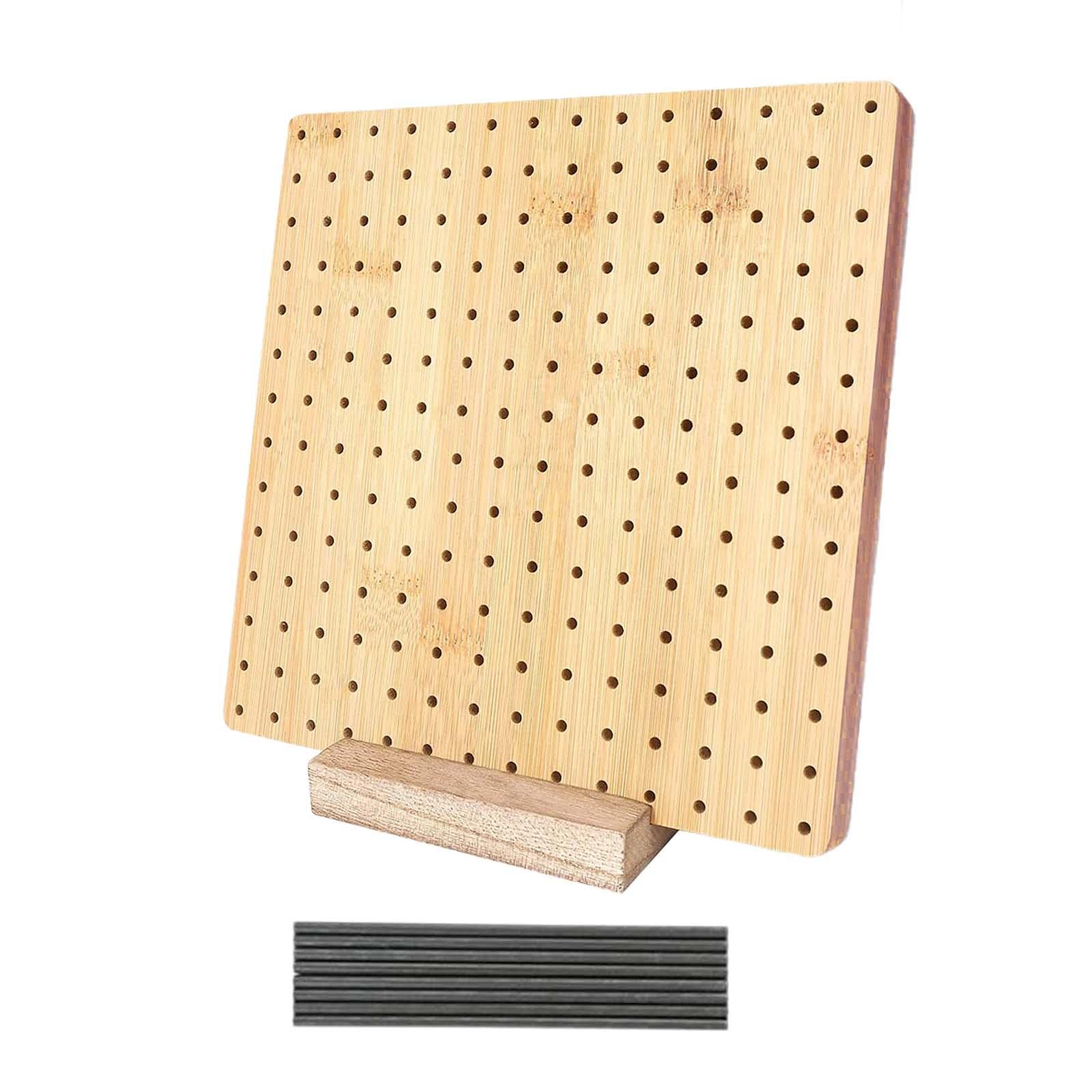 Tagliere per uncinetto e spilli per lavoro a maglia, regalo per nonna, 29 x 29 cm, colore legno, 29 x 29 cm