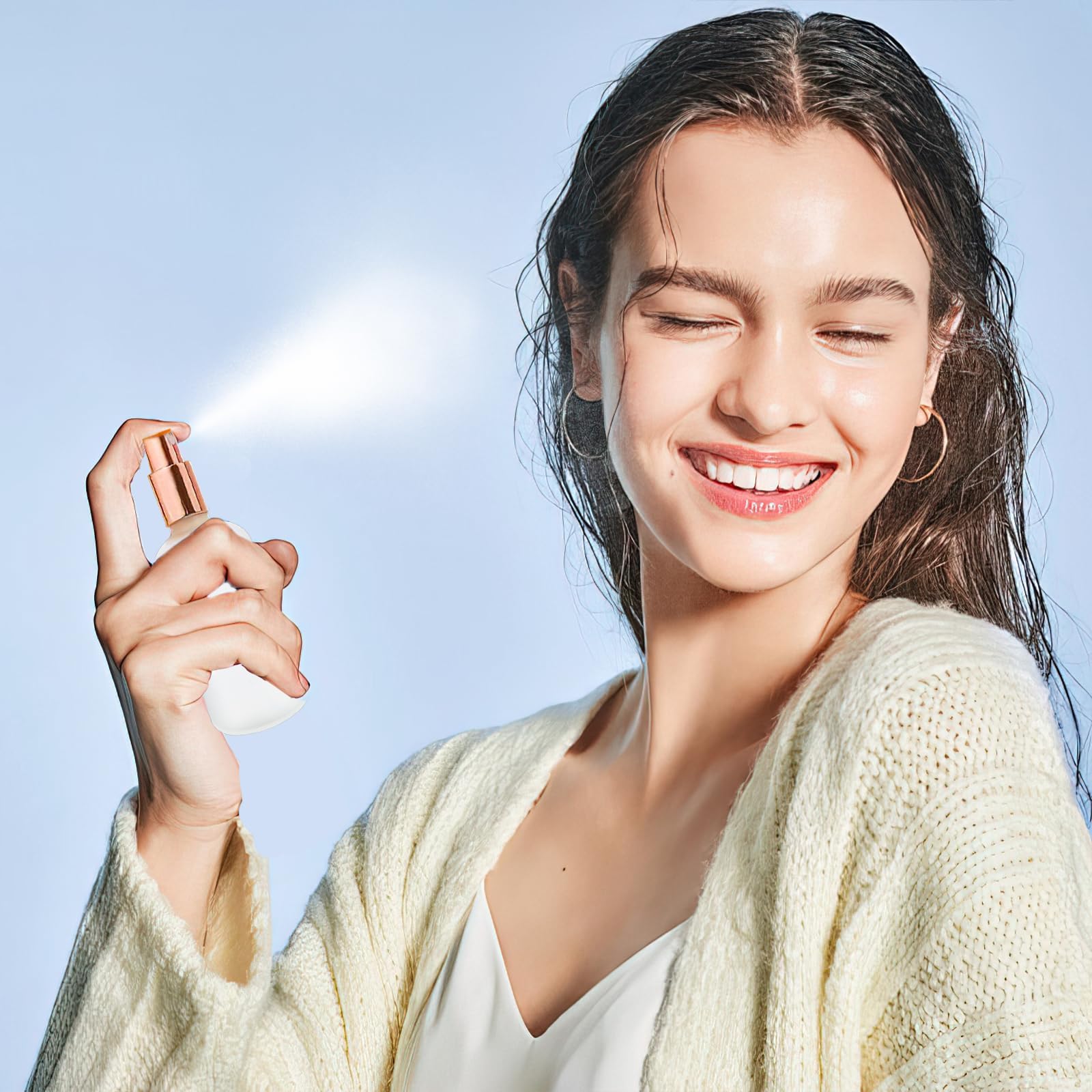 20 bottiglie in vetro vuoto da 100 ml – Bottiglie spray sottili ricaricabili in vetro smerigliato con testina spray oro rosa, ideali per profumi, oli essenziali, cosmetici e viaggi