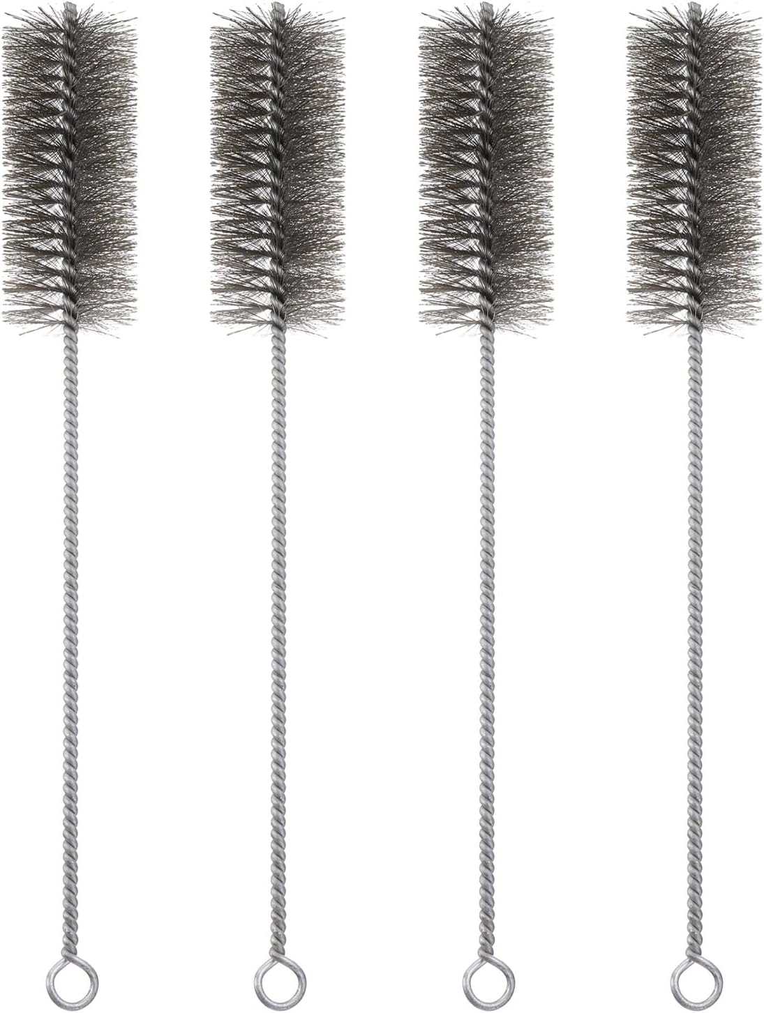 PATIKIL 12" Wire Tube Cleaner, 4Pcs 0.3" Diameter Stainless Steel Wire Tube Cleaner Pipe Cleaning Supplies for Auto Parts, Bottles, Tubes, Silver Tone