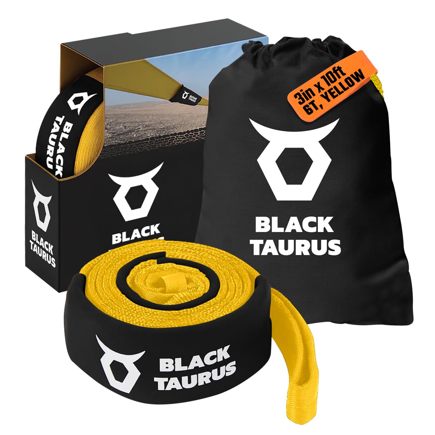 2" x 10 ft Equalizer & Tree Saver Strap – 13,200-lb Heavy-Duty Off-Road Recovery Strap for Jeep, Truck, SUV, UTV/4x4 – Tow, Winch, Anchor & Hitch Receiver Recovery Gear (Yellow)