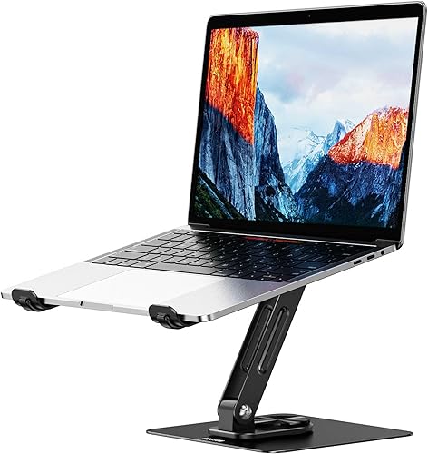 BESIGN LS12 - Soporte para laptop con base giratoria de 360, soporte ergonómico ajustable para portátil, soporte elevador compatible con Air, Pro,