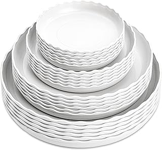 ZOOFOX 24 Pack Plastic Plant Saucer Drip Trays, Round Flower Plant Pot Saucer, Heavy Duty Plant Tray for Indoor Outdoor Flower Pots and Planters (6 Inch/ 8 Inch/ 10 Inch/ 12 Inch)