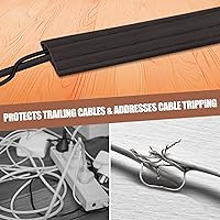 Vista 6 de Floor Cord Cover Self Adhesive Cord Hider,3.3FT Cable Management, Extension Strip Protector for Wires, Prevent Cable Trips for Offices, Gyms