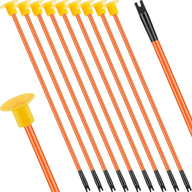 SKYLETY 10 Pieces Replacement Suction Cup Arrows Toy Archery Replacement Arrows with Rubber Tip for Boys and Girls Toy Bow, Indoor and Outdoor Bow Arrows (Orange)