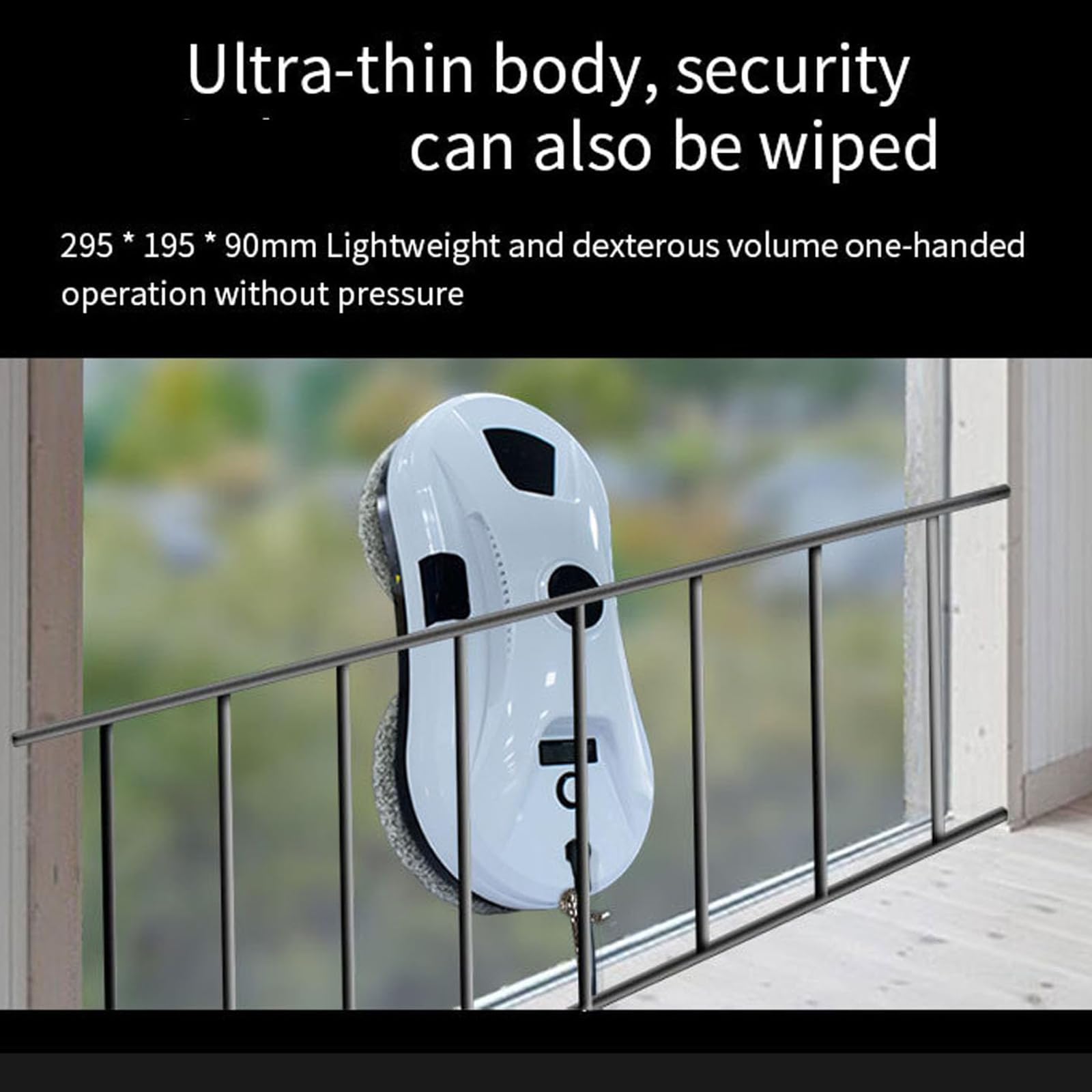 Robot limpiacristales con depósito de Agua de 35 ml, Aspirador de Pared con Gran succión de 5600 Pa y Control Remoto, Incluye 10 paños, Ideal para Azulejos, Espejos, Puertas de CRI