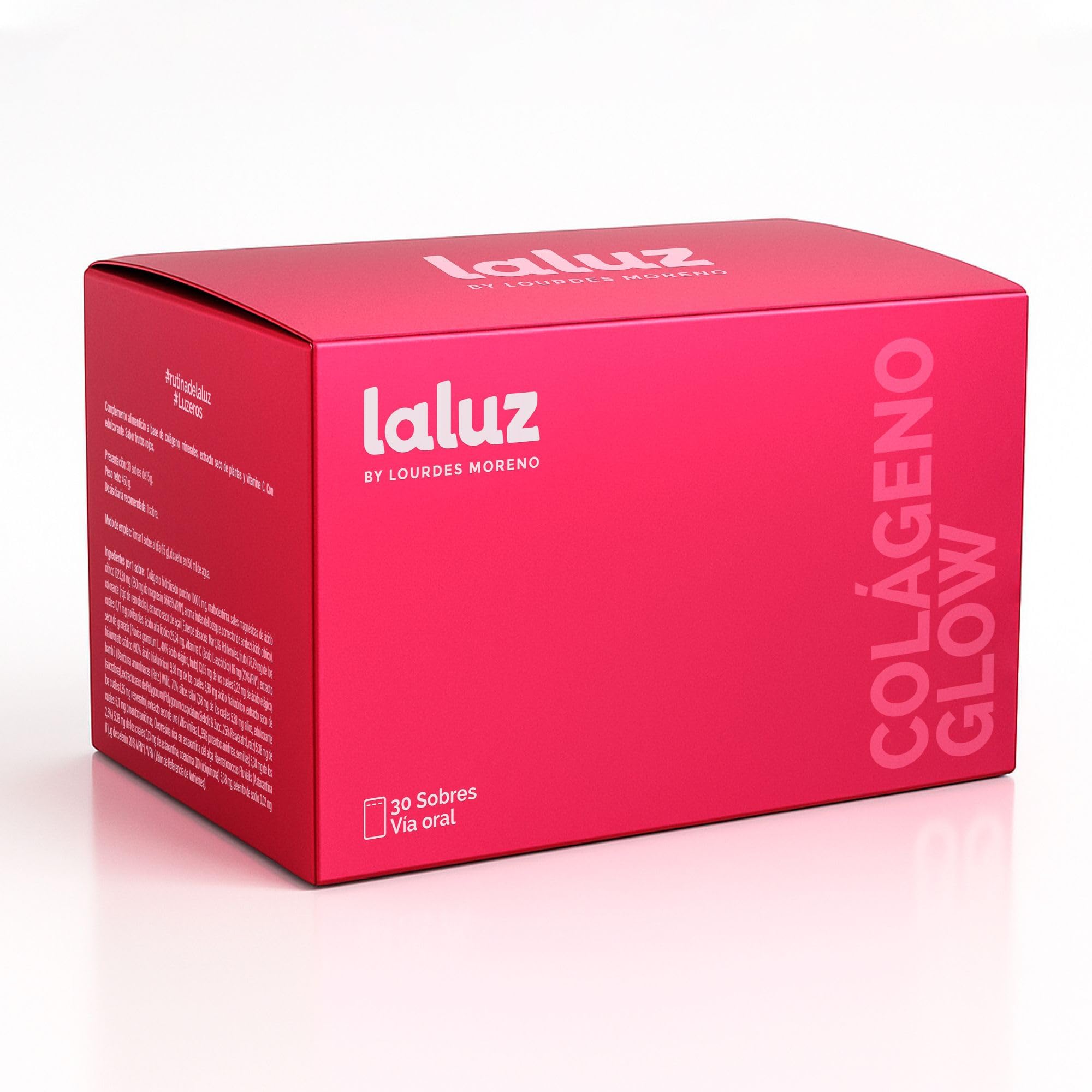 LALUZ by Lourdes Moreno | Colágeno en Polvo Marino Hidrolizado | Piel Radiante, Cabello y Uñas | con Ácido Hialurónico, Vitamina C y Açaí | Para Mujer | 30 Sobres