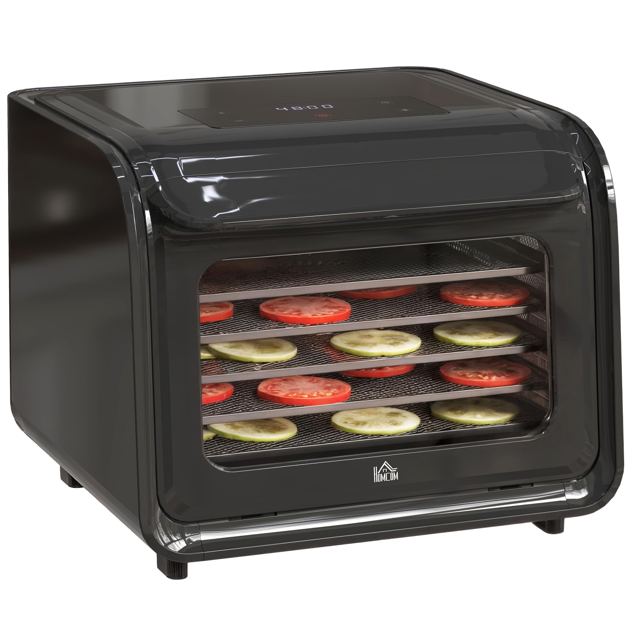 HOMCOM Digital Food Dehydrator 350W with LED Touch Panel 48H Timer Black