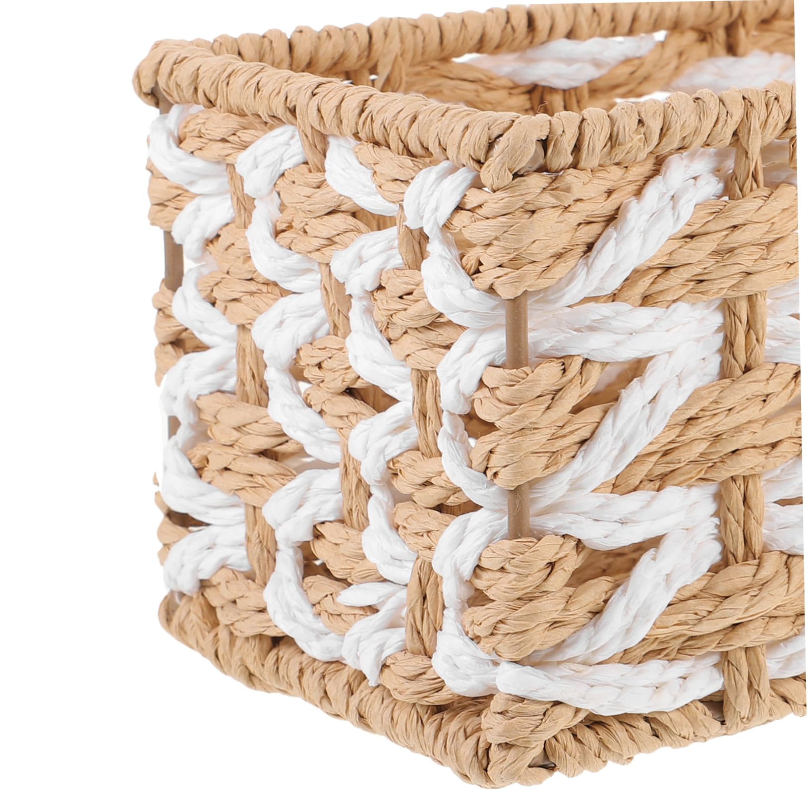 Panier Rangement Tissé Beige - 28x6 Cm, Fenugrec - Pour Fruits, Jouets, Clés, Décoration Maison