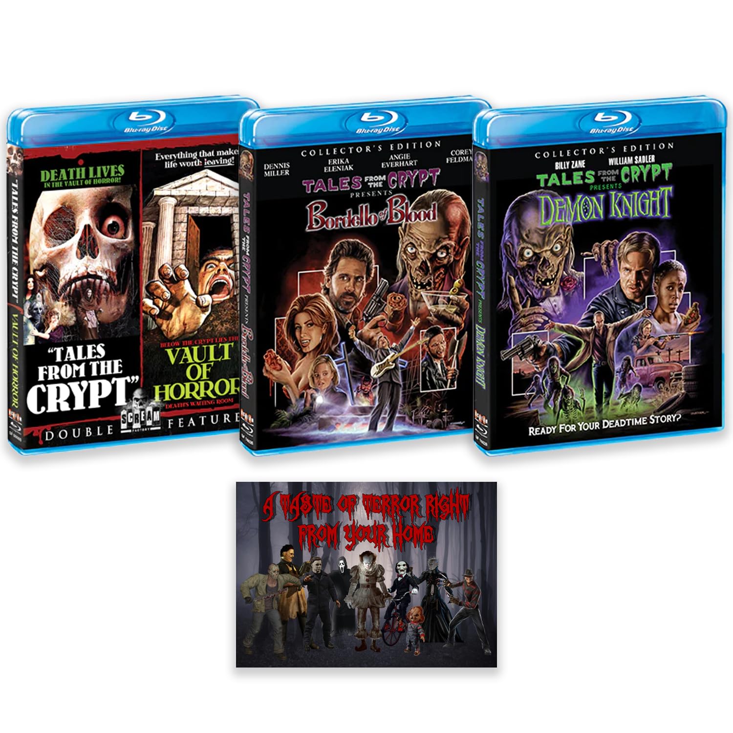 Tales from the Crypt Feature Films Franchise Years 1972-1996 Bluray Collection: Tales From The Crypt / Vault Of Horror / Bordello Of Blood / Demon Knight / + Including Bonus Art Card