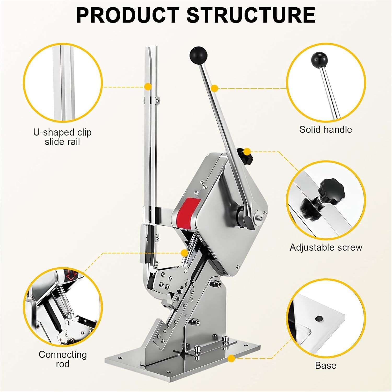 Tagliasacchetti Manuale a U per Legare e Tagliare Sacchetti, 150-200 Clip, Diametro dellinvolucro 50-120 mm, sigillatrice Manuale per Sacchetti di plastica e Verdure (8000)