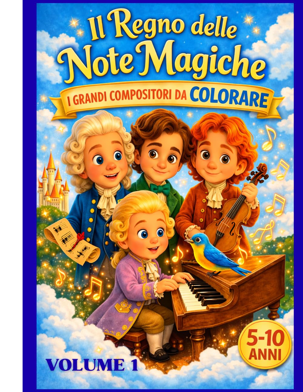 Il Regno delle Note Magiche dei Compositori: I grandi compositori da colorare - Volume 1