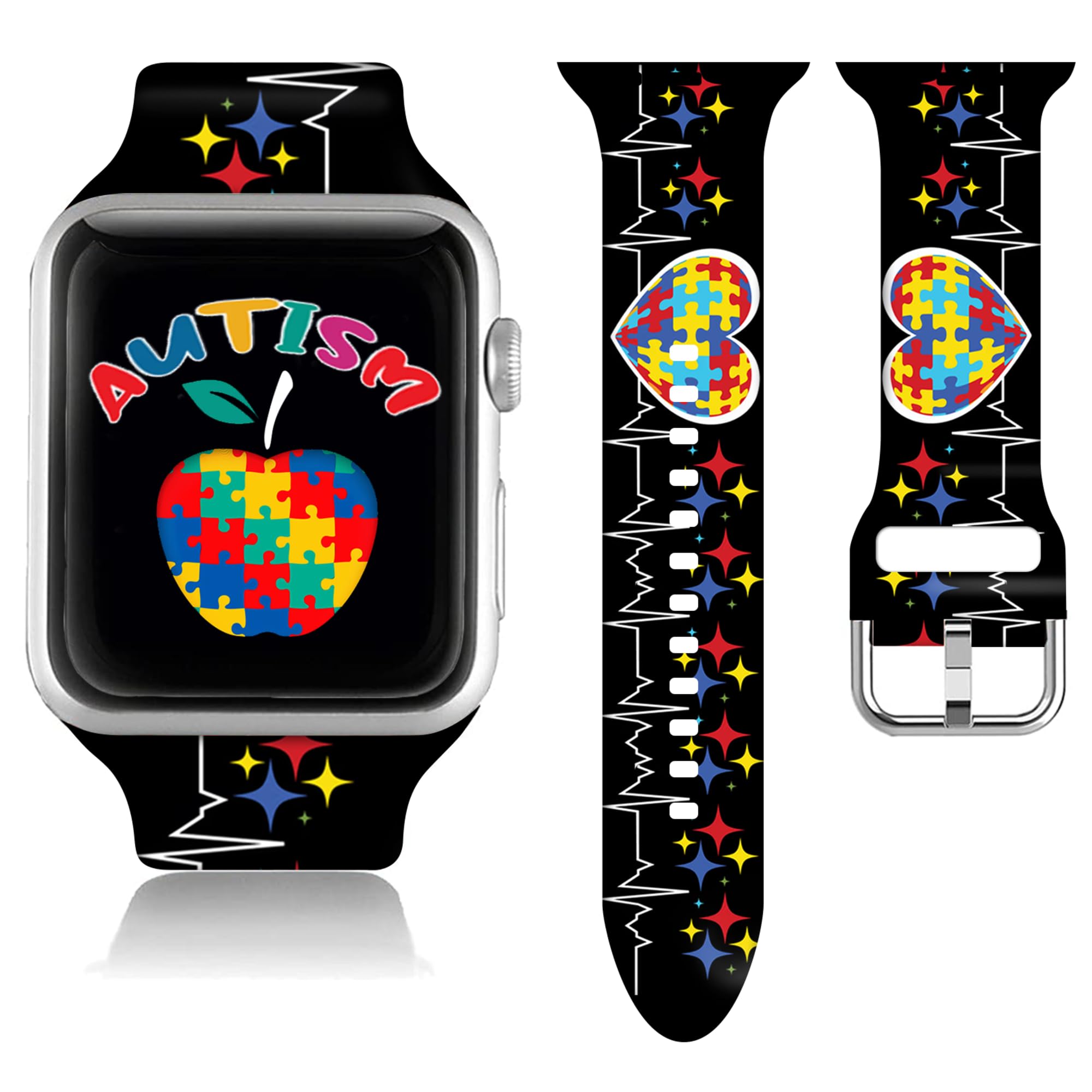 EXFAI Compatible with Watch Bands for Women Men 38/40/41/42/44/45/46/49mm, Silicone Sport Replacement Wristband Strap for IWatch Series 11 10 9 Ultra 8 7 6 5 4 3 2 1 SE. - 2