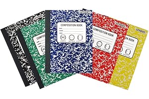 Bundle of 5 Wide Ruled Marbled Composition Notebooks