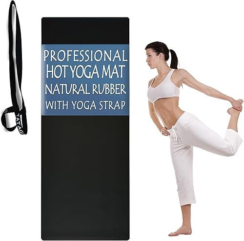 Miniatura 5 de Tatago Esterilla de yoga caliente antideslizante de goma natural de grado profesional, tapete de Pliates, tapete de estiramiento o esterillas de