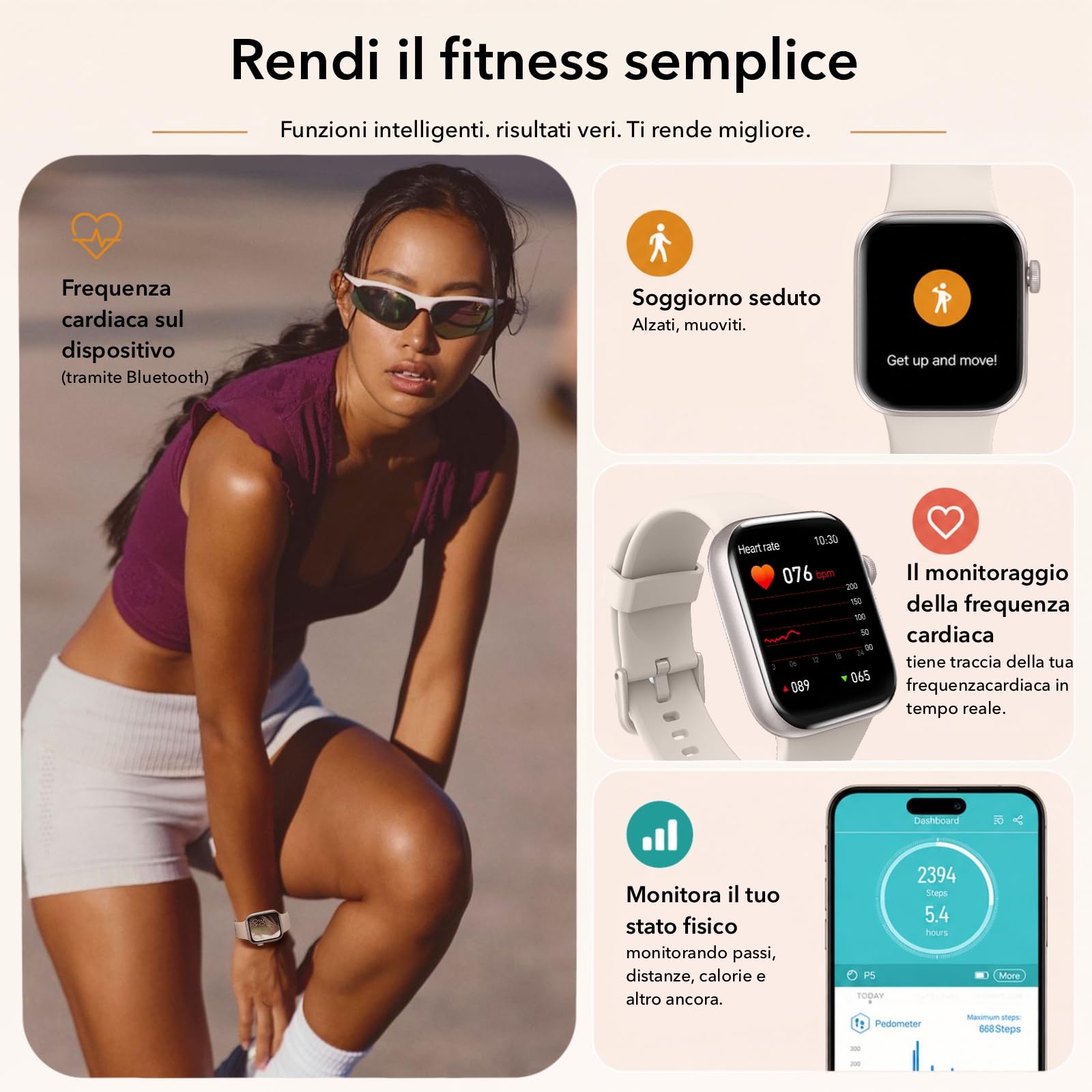 Smartwatch Uomo Donna, 1.85" Orologio Fitness con Chiamate Bluetooth e Notifiche, 140+ Modi Sportivi con Contapassi, SpO2, Cardiofrequenzimetro da Polso, Sonno, IP68 per Android iOS