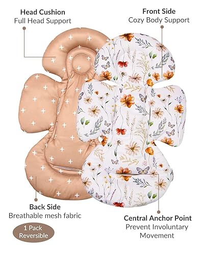 Miniatura 6 de Inserto de asiento de coche para bebé compatible con columpio Mamaroo y columpio Graco y asiento de coche para bebé, inserto para recién nacidos con