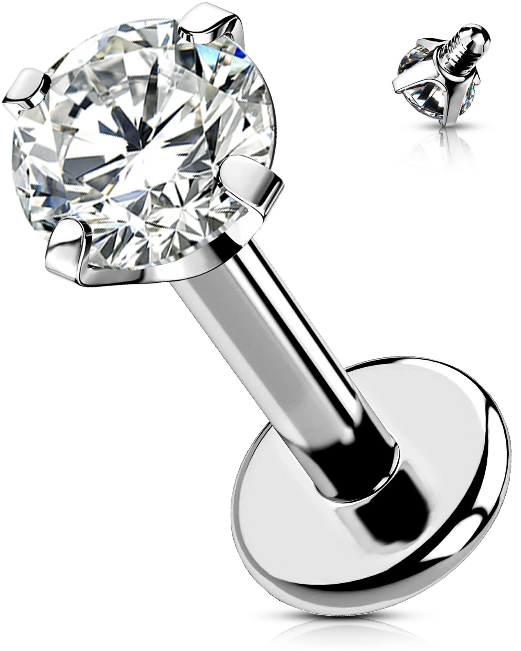 OUFER Body Piercing Piercing de labio de rosca interna aretes de hélice 16g aretes de tragus joyería de grado 23 titanio sólido tragus hélice concha piercing de labios barras