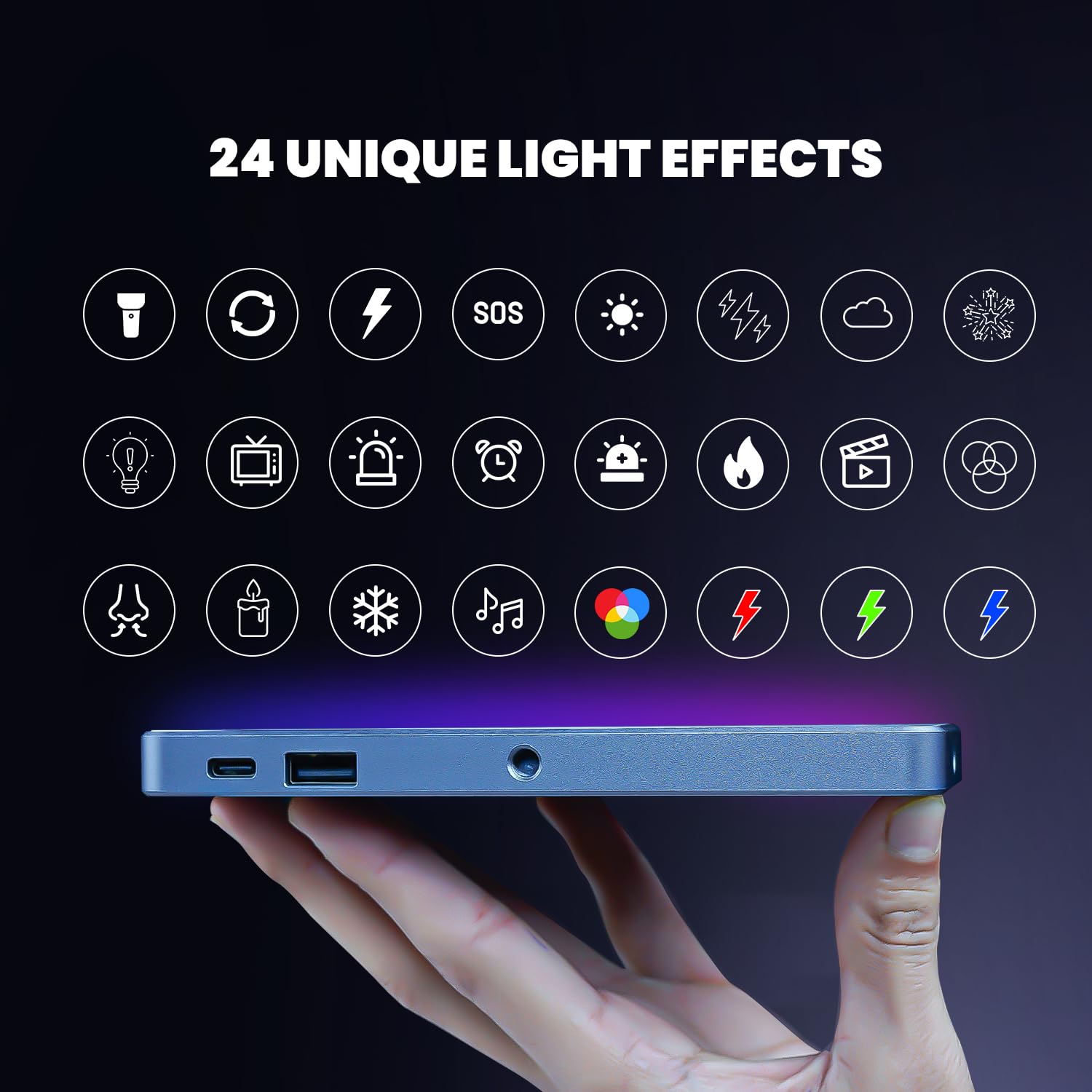 HIFFIN HF-135 Portable Pocket RGB LED Video Light with 24 Lighting Effect Modes, 4000 mAh Inbuilt Battery, 2500K-9000K Full Color - Ideal for Photography, and Product Photography 2