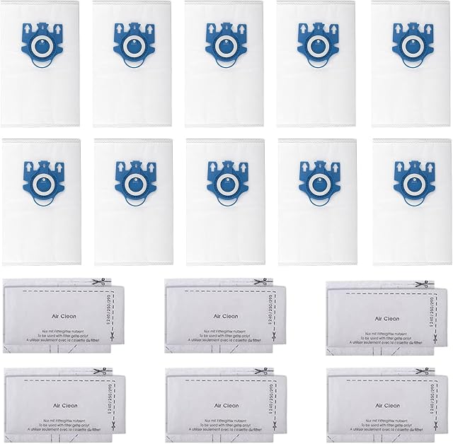 HALIEVE Dust Bag Filter Accessories Replacement Parts Compatible with Miele GN Classic C1 Complete C2 C3 S2000 S5000 S8000 Series Vacuum Cleaner (10 Bags + 6 Micro Filters)