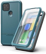 ENCASED RebelShield - Funda diseñada para Pixel 4a 5G con protector de pantalla, funda protectora de cuerpo completo resistente con protector de pantalla integrado para Google Pixel 4a 5G, color azul