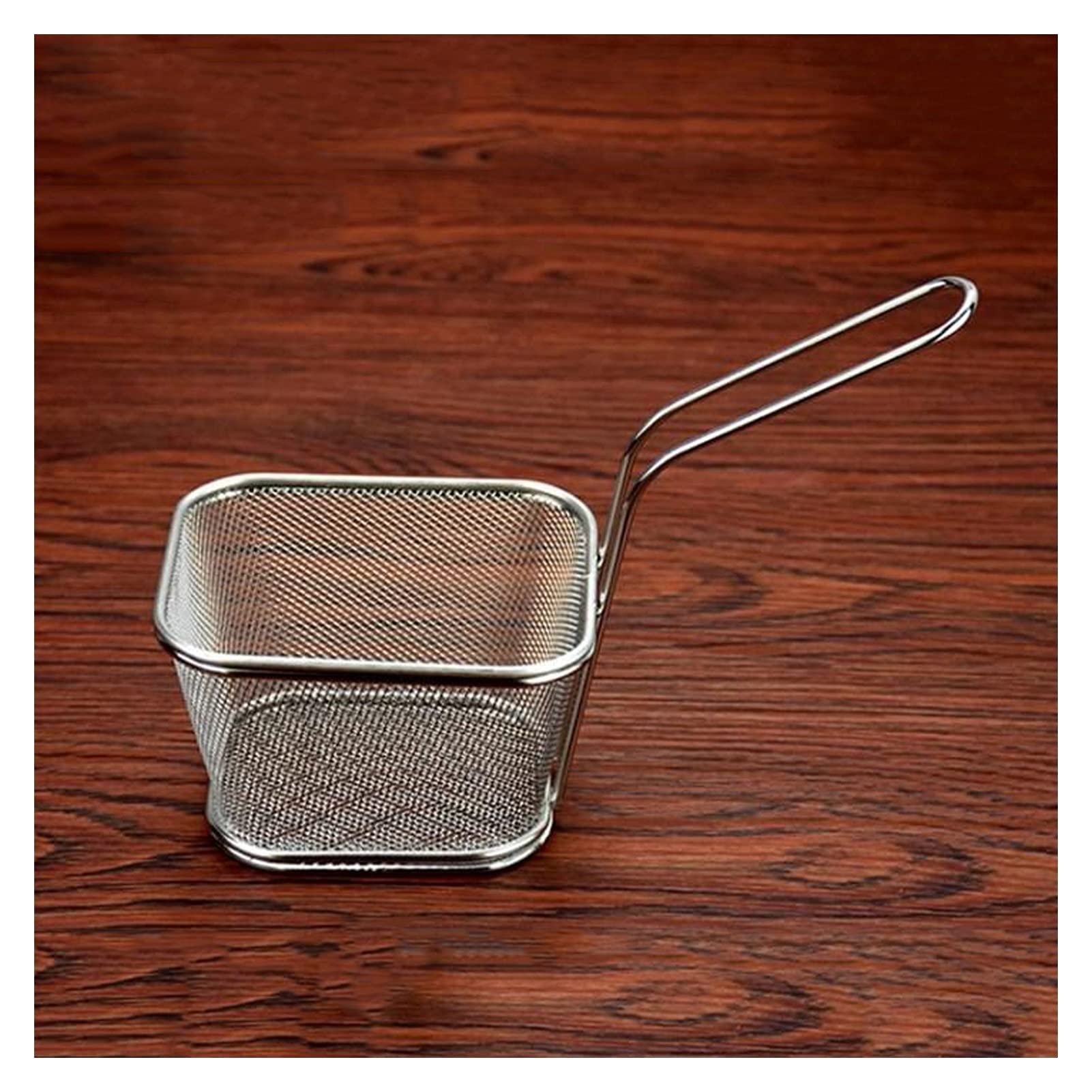 Cesta for freidora, colador, cesta for restaurante, filtro for freír, filtro con mango, tamiz for freír de alambre, espumadera de aceite de acero inoxidable, adecuado for patatas fritas, carn